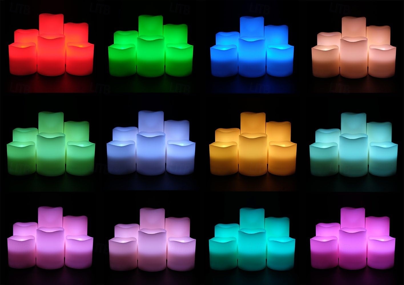 Set of 3 LED Candle lights Multi-Color Changing Real Wax Ivory Pillar Candles (4'' 5'' 6'') with 18-Key Remote and Timer Control Realistic Flameless Flicker Mode Battery Operated Mood Light Wedding Holiday Decor 2025 - $21.99 –P1