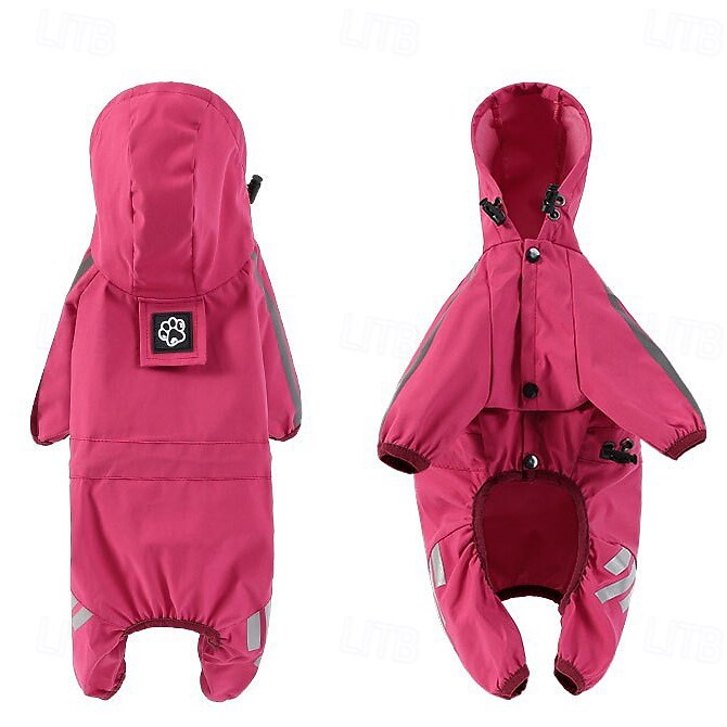Capa de chuva para cachorro, capa de chuva impermeável com capuz, capa de chuva refletiva alta para animais de estimação com furo para guia para cães pequenos, médios e grandes de 2025 por $18.49 –P9