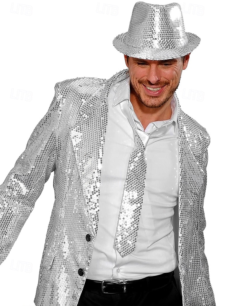 Herren-Partykrawatte mit Pailletten – verstellbare, funkelnde Satinkrawatte für Abschlussbälle, Tänze, Bühnenauftritte, Nachtclubs und Kostümveranstaltungen 2025 - $11.99 –P3