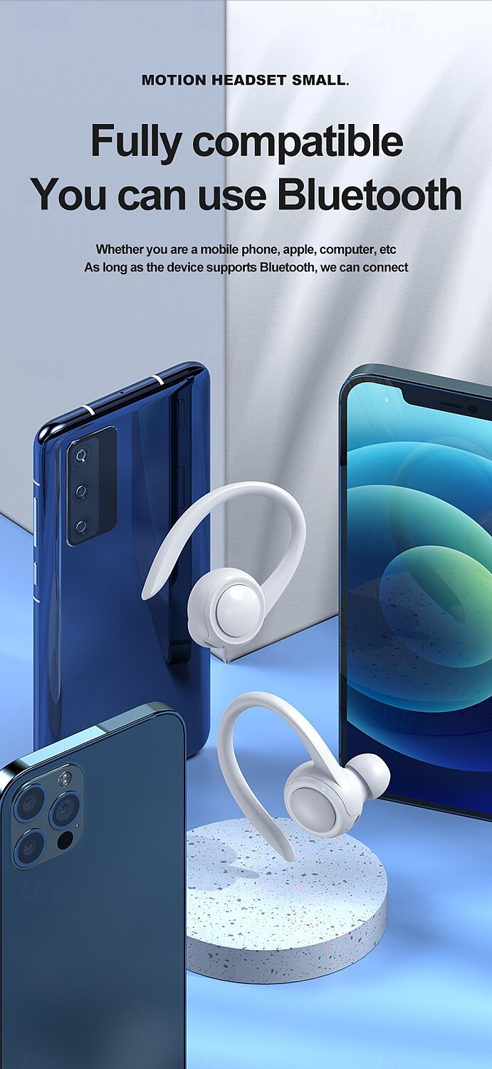 Bluetooth 5.2 Sports Ear-Hook Headphones - Wireless Waterproof Earbuds with LED Light, Touch Control, Noise Reduction, Compatible with iOS & Android 2025 - $20.99 –P11