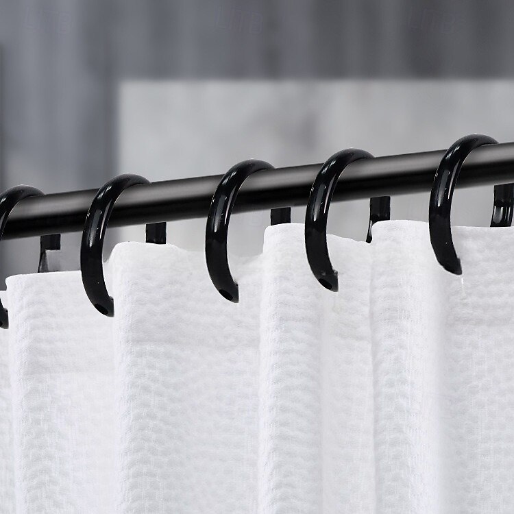 Clear Premium Plastic Shower Rings Provide Effortless Gliding on Standard Shower Rods Set of 12, Easy Snap Closure, BPA-Free Plastic 2025 - $7.99 –P5
