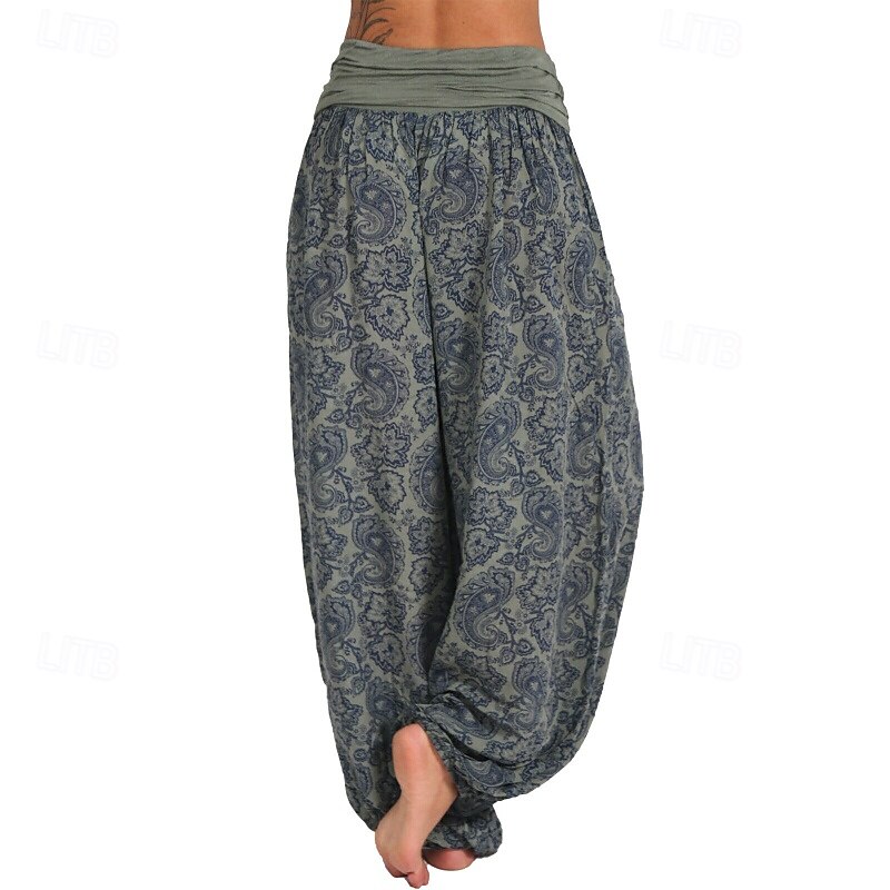 Damen Weites Bein Stoffhosen Hosen Hose Mode Boho Volle Länge Natürliche Taille Blumen Druck Bequem Außenbereich Outdoor Urlaub Alltagstauglich Magenta Saphir Marineblau Aprikose Sommer Normale 2025 - $19.99 –P16