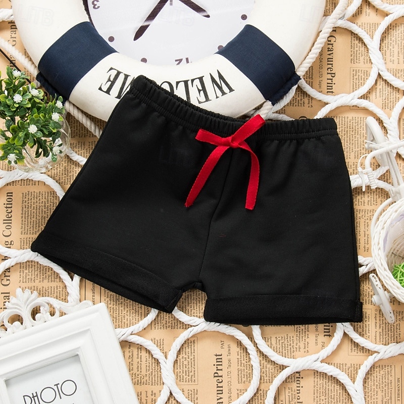 Barn Pojkar Shorts Ensfärgat Andningsfunktion Mjukt Shorts Utomhus Grundläggande Svart Vit Gul Mid midja 2025 - $4.99 –P4