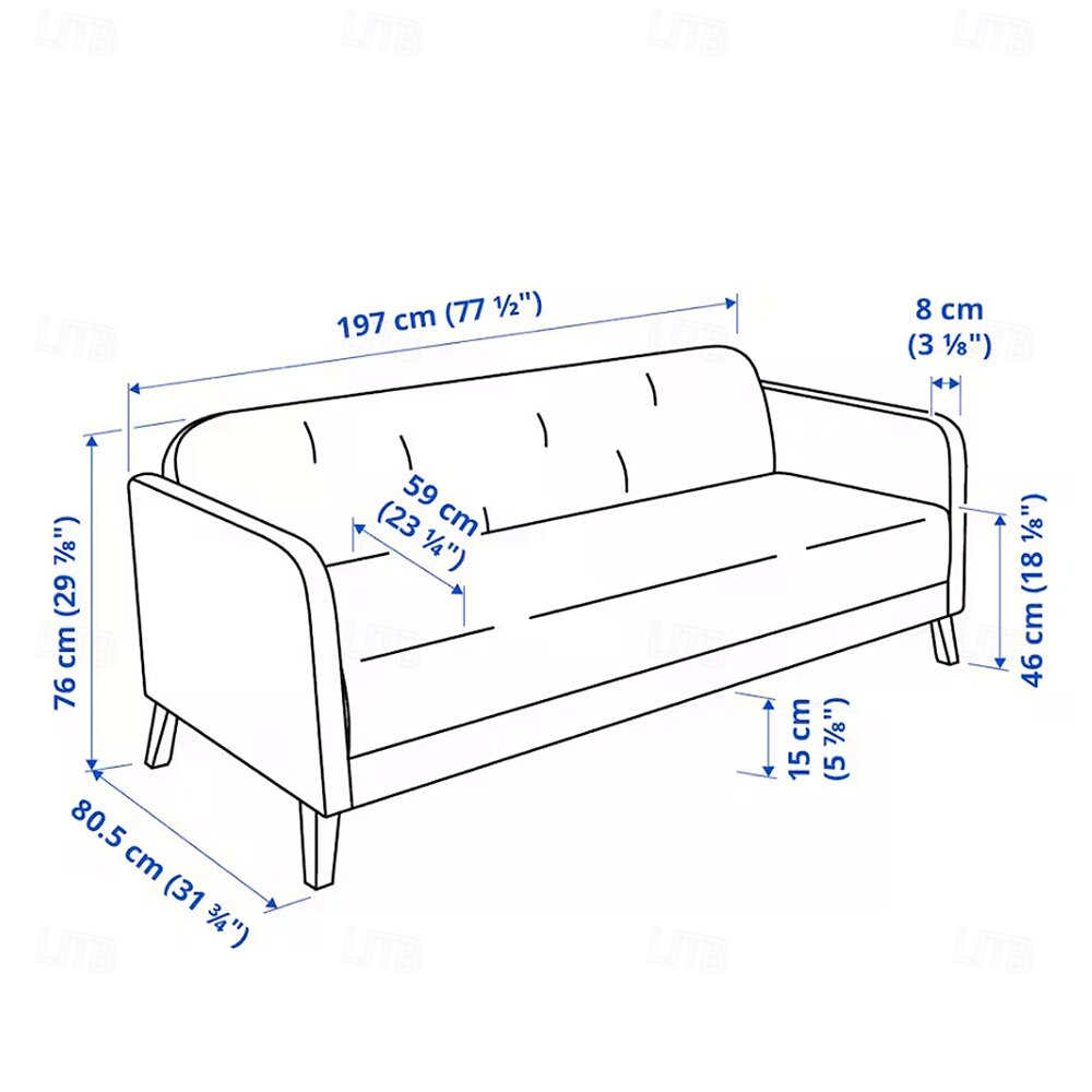 Sofabezug passend für Linanäs-Sofa, einfarbig, gesteppte Polyester-Schonbezüge 2025 - $98.99 –P2