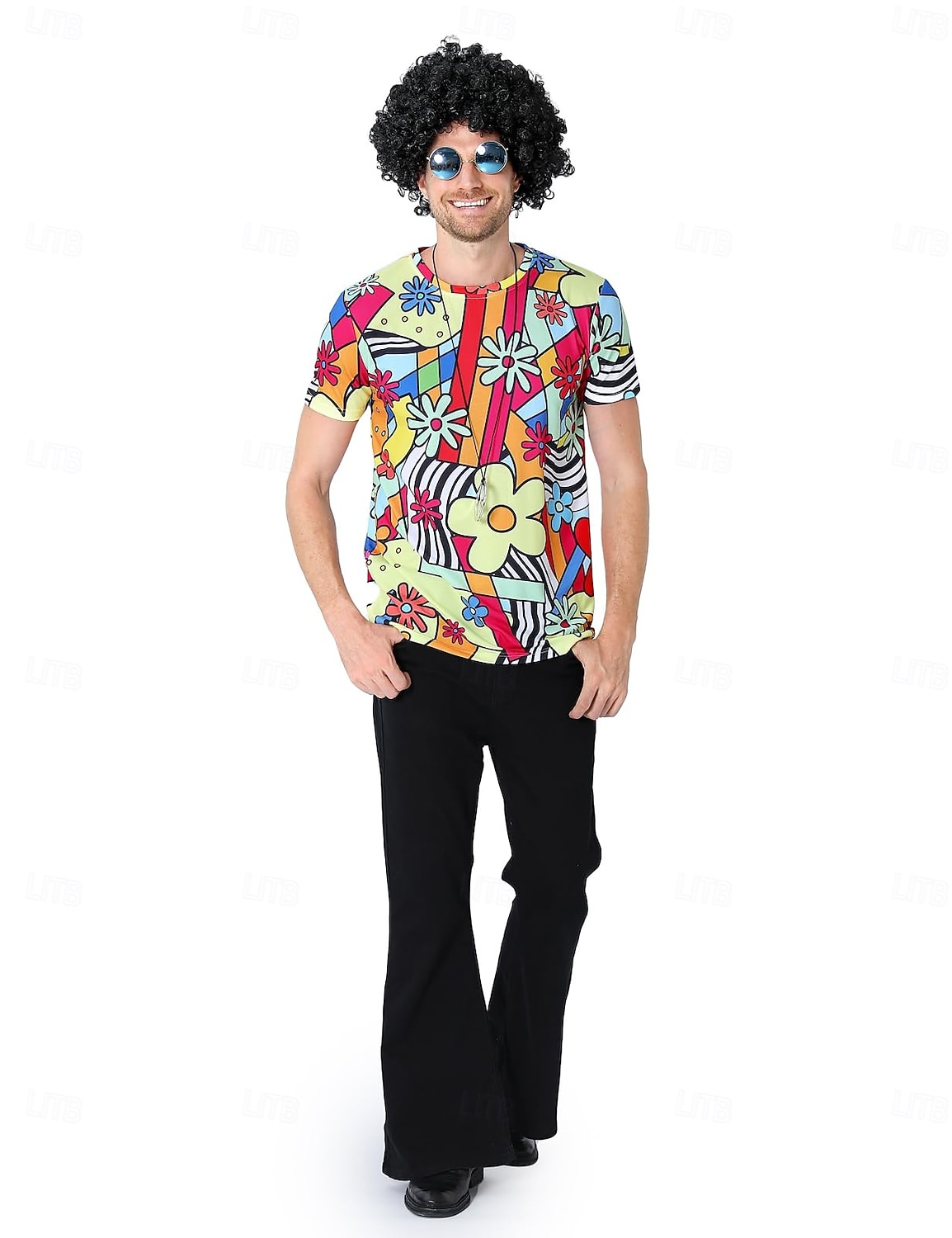 Cosplay kostuum T-Shirt Regenboog Jaren '70 Street Style T-shirt mouw Grafisch voor Voor heren Volwassenen 3D afdrukken  voor Halloween Carnaval Straat Festival 2026 - $19.49 –P3
