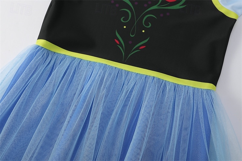 Frozen Cuento de Hadas Princesa Anna Vestido de niña de las flores Disfraz de fiesta temática Vestidos de tul Cosplay Cosplay de película for Chica Niños Carnaval Mascarada Fiesta 2025 - $41.19 –P10