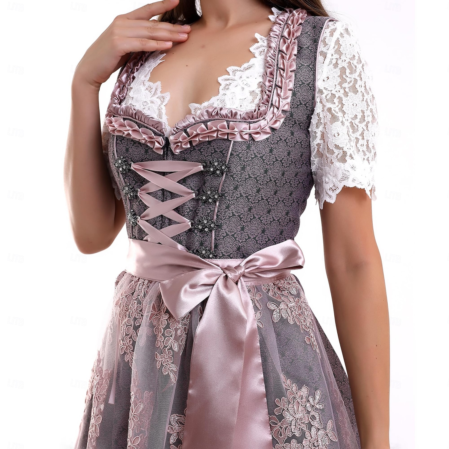 Oktoberfest Lace Dress Apron Dirndl Blouse Maid Bavarian German Munich Wiesn Women's Beer Festival Traditional Style Cloth 2026 - $72.99 –P19