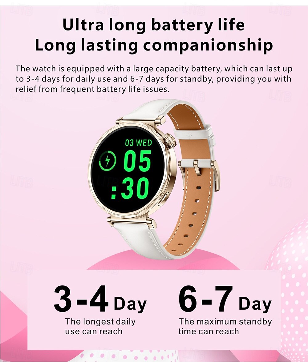 2025年 S6mini スマートウォッチ 1.32インチ AMOLED 女性用フィットネストラッカー、Bluetooth通話、睡眠モニター、NFCロック解除、生理リマインダー、スポーツモード、IP67防水、Android iOS対応 コレクション – $66.99 –P8