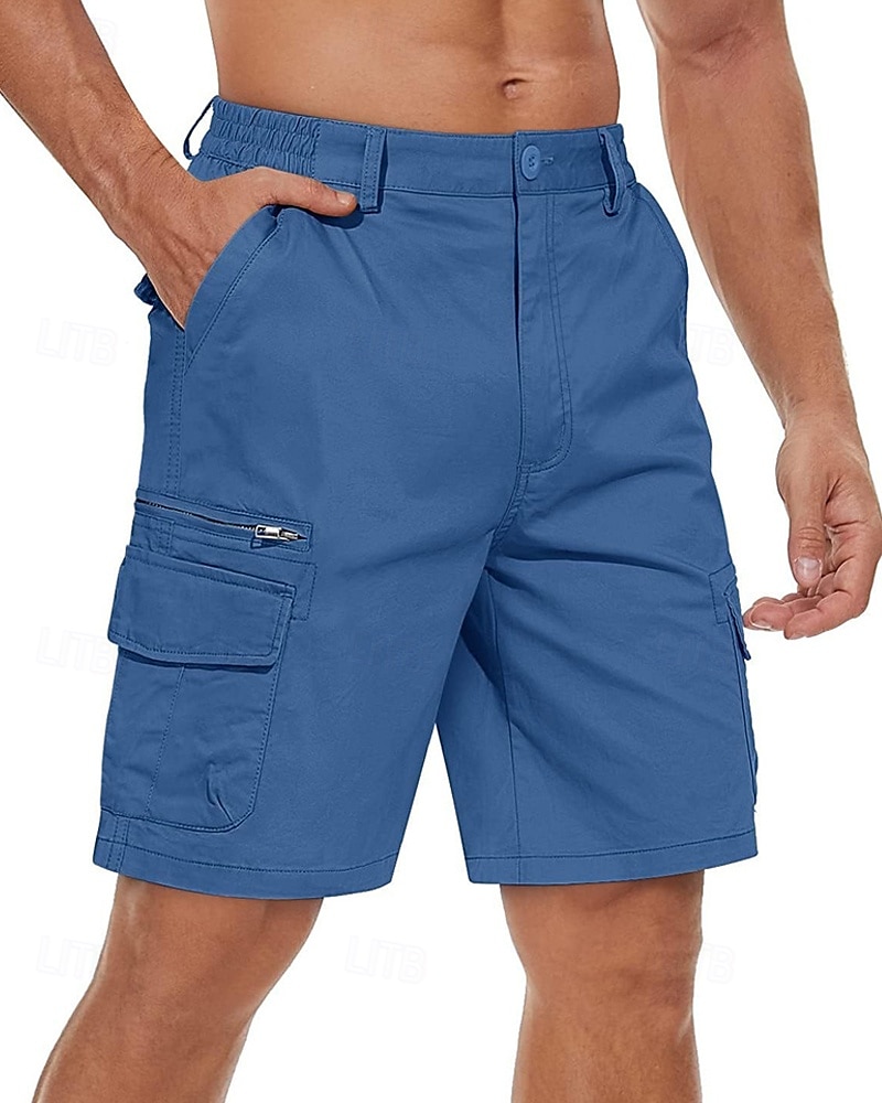 Per uomo Pantaloncini cargo Shorts Pantaloncini Estivi Elastico in vita Multi-tasche Tasca con Patta Semplice Comodità Indossabile Lunghezza al ginocchio All'aperto Sport Quotidiano Moda Casual Nero del 2025 a $40.99 –P12