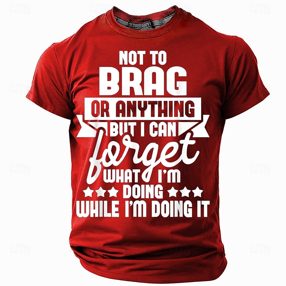 Herren Lustiger Slang T Shirt Kurzarm T-Shirt 3D-Druck Rundhalsausschnitt Hemd Mode Täglich Basic Straße Lässig Täglich Schwarz Rote Blau Sommer Frühling Bekleidung S M L XL XXL XXXL 2025 - $17.99 –P3