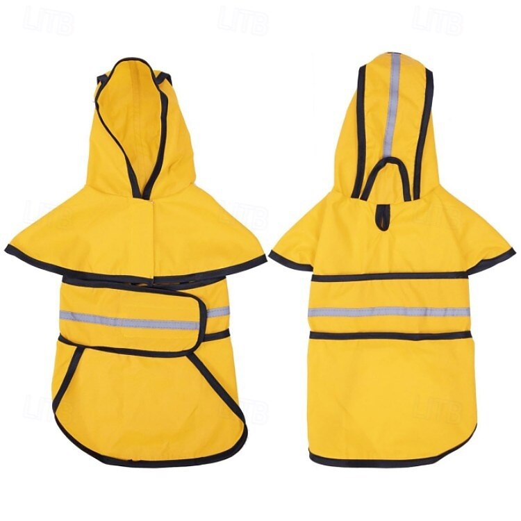 capa de chuva para cachorro, capa de chuva impermeável com capuz, capa de chuva ajustável para animais de estimação com orifício para guia para cães de pequeno e médio porte de 2025 por $15.49 –P5