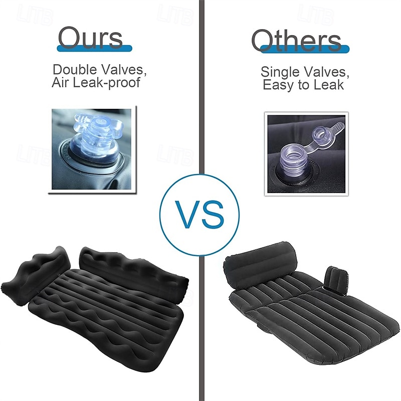 Oppblåsbar billuftmadrass med pumpe, fortykket baksete-reiseseng for SUV, bærbar soveunderlag med sidebeskyttelse for bilturcamping med biloppblåser 2025 - $76.99 –P4