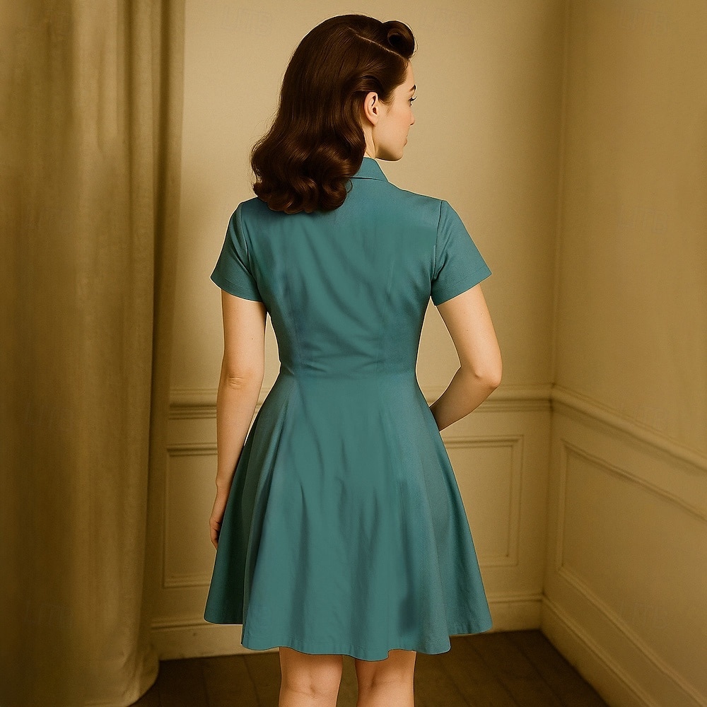 Retro 50. léta Mini Šaty na šaty Košilové šaty Kovbojka Tlačítko dolů 3D tisk Dámské Plesová maškaráda Dovolená Ležérní Čajový dýchánek Dospělé Šaty Léto 2025 - $29.99 –P3