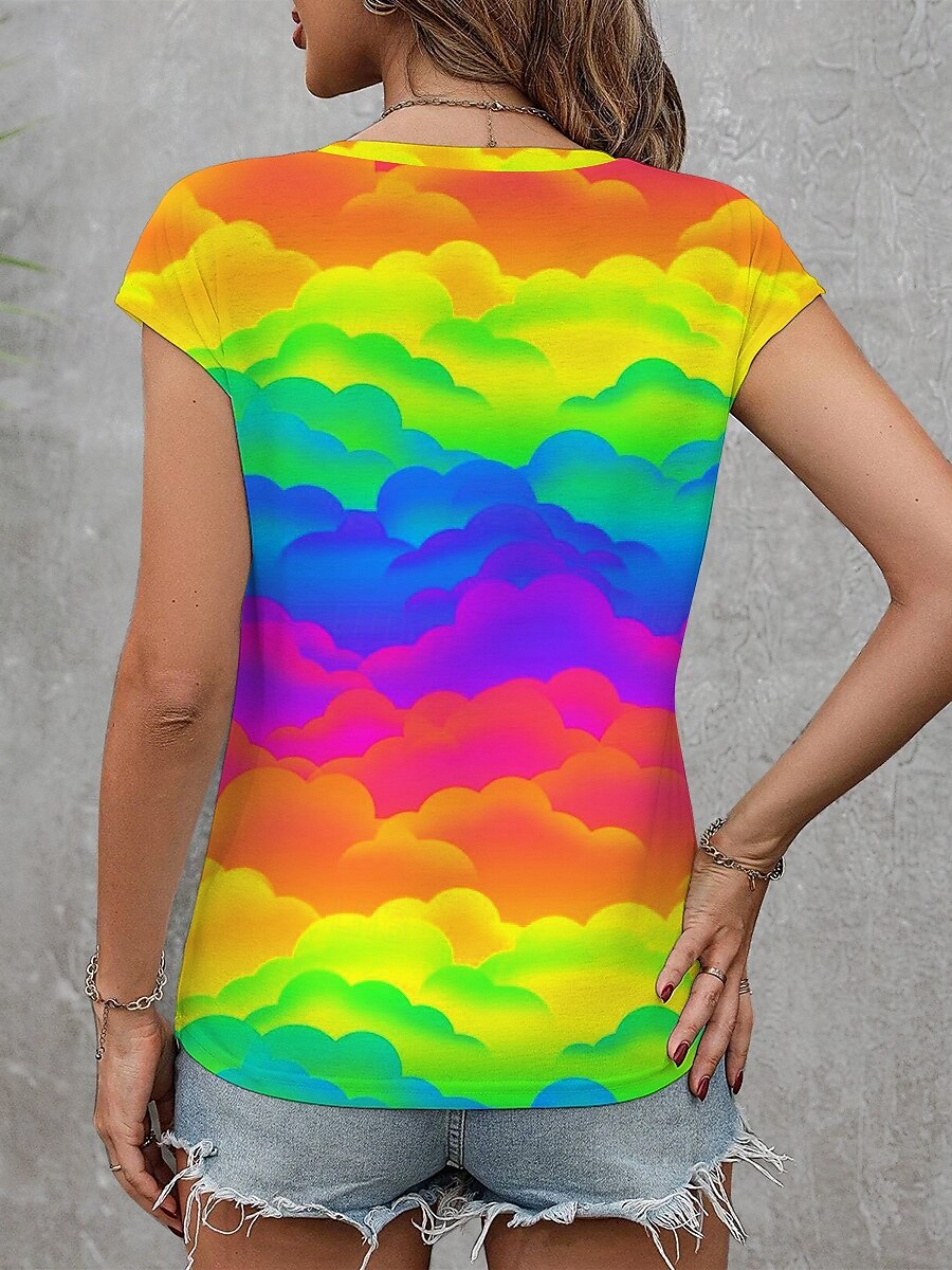 LGBT Pride Parade Pride Raindow Women's Camisole Tank Top Graphic Geometric Vintage Stylish Casual Sleeveless V Neck Regular Tops Daily Vacation Wear Print Blue Purple Orange Summer Spring 2025 - $17.99 –P2
