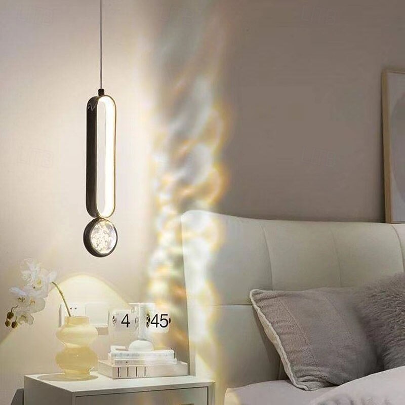 Lampada a sospensione a LED moderna, lampada da comodino nera, lampada a sospensione in metallo verniciato, moderna 220-240 V 110-120 V del 2025 a $111.99 –P3