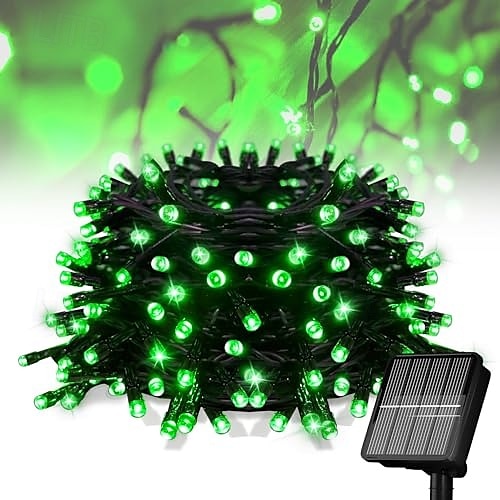 1 kpl ulkokäyttöön tarkoitettu aurinkokennovalosarja, vedenpitävä valosarja, 12 m, 39 jalkaa, 100 led-helmeä, sisäpiha, puutarha, nurmikko, huvila, aita, parveke, koristevalo, häät, halloween, joulu, festivaali, tunnelma, valosarja 2025 - $12.99 –P5