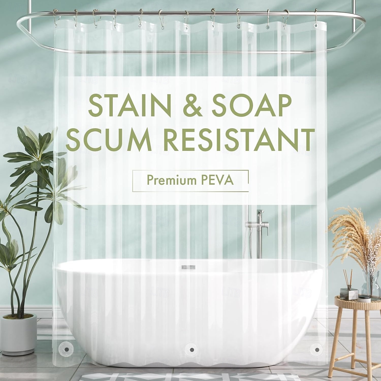 180*180cm / 71x71 inch Clear Shower Curtain Liner Waterproof Plastic Shower Liner Cute Lightweight PEVA Shower Curtain for Bathroom with 3 Magnets and 12 Rustproof Metal Grommets and 12 Hooks 2026 - $20.99 –P6
