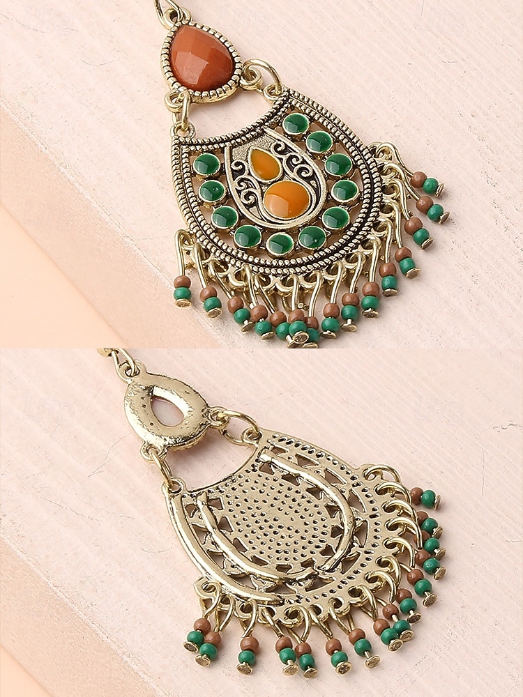 Women's Bohemian Teardrop Dangle Earrings – Vintage Tribal Style with Beaded Fringe, Lightweight Statement Jewelry for Parties and Festivals 2026 - $9.99 –P6