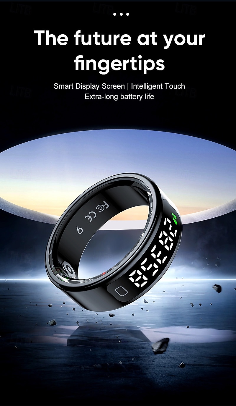 R11C Smart Ring with Touch Display & Charging Case – Heart Rate, Sleep, Blood Oxygen Monitor, Step Tracker, Gesture Control, Waterproof Stainless Steel Fitness Ring 2026 - $58.99 –P2