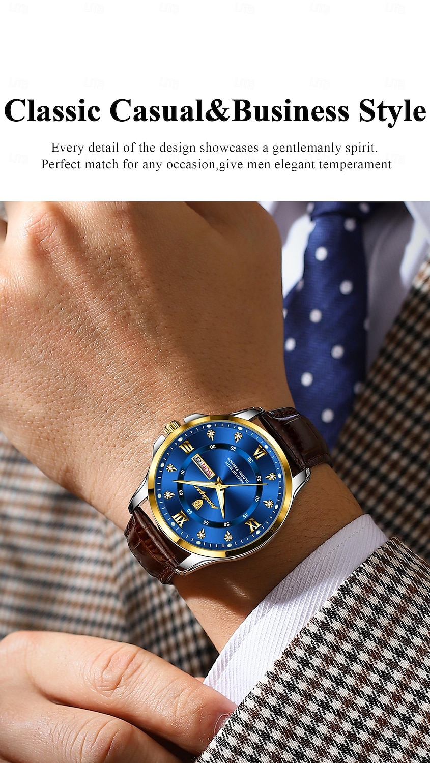 Top Luxury Man Watch Date Week Waterproof Luminous Leather Men Wristwatch Casual Male Clock Sports Men's Quartz Watches 2025 - $37.99 –P4