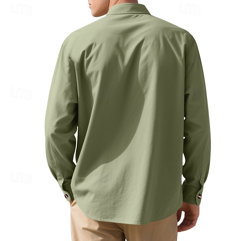 Per uomo Camicia Camicia di lino Camicia casual Camicia con Bottoni Camicia di cotone Semplice Vacanza Camicia hawaiana Nero Bianco Rosa Viola Manica Lunga Colletto alla coreana Primavera Autunno del 2025 a $21.99 –P16
