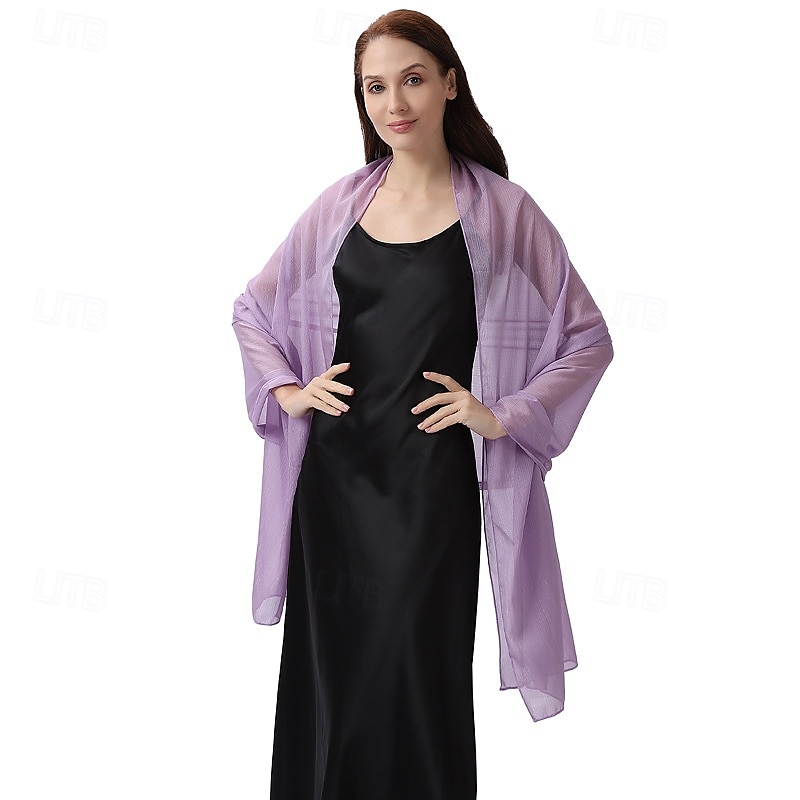 chiffonsjal til dame, aftenkjoler, mykt skjerf, formelt bryllup, brudeskjerf 2025 - $46.99 –P4