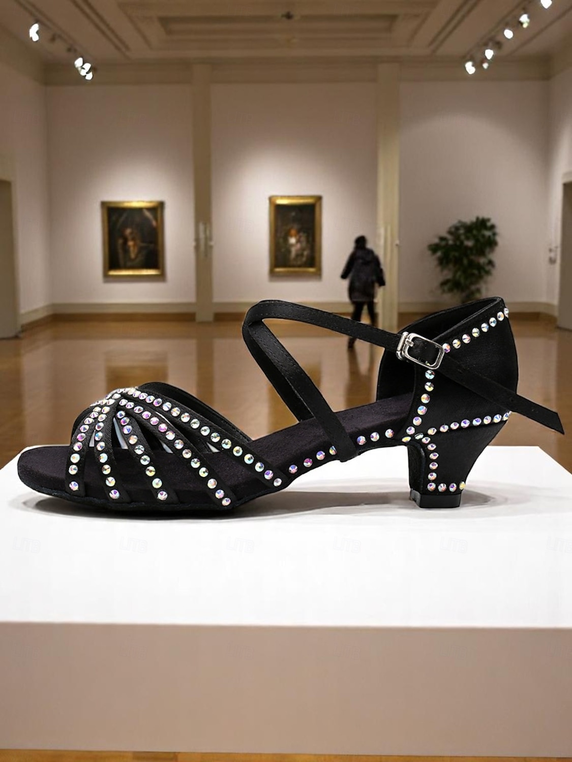 Sapatos de dança femininos pretos com tiras e strass, estilo anos 20, ideais para festas vintage e dança swing. de 2026 por $46.99 –P3