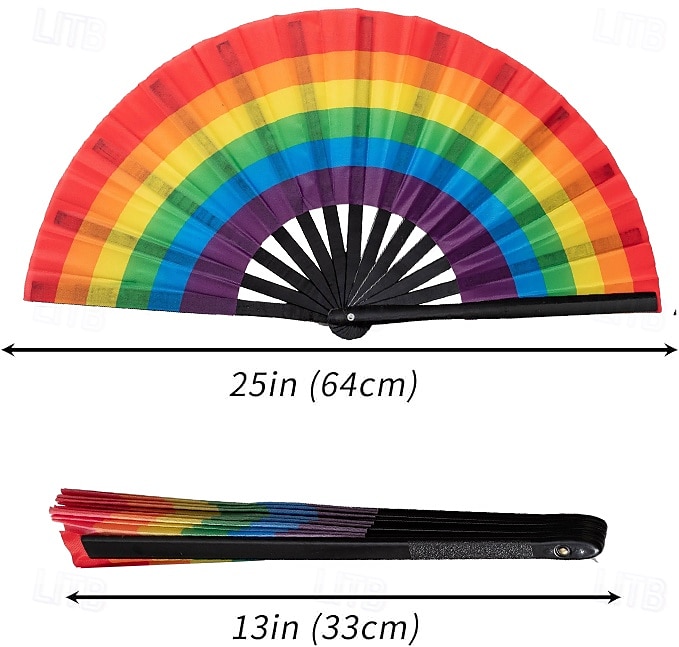 składany wachlarz z butami na ziemi holograficzny składany wachlarz ręczny, wachlarz do tańca tęczowego, artykuły na imprezy lgbtq, składany wachlarz poppingowy love is love w kolorach laserowych 2025 - $12.99 –P4