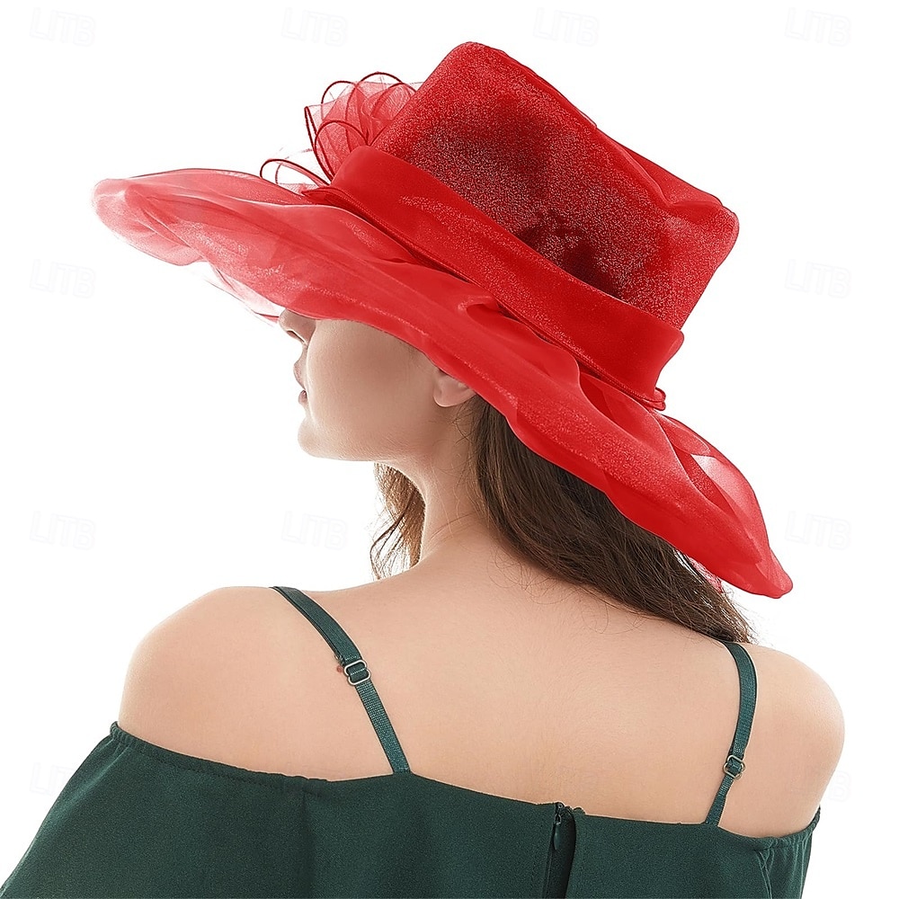 Elegant Retro / vintage Derbyt Huvudbonad Hattar Kyrkhatt Gentledam Adelsdam Maskeradkläder Dam alla hjärtans dag Derby Bröllopsfest Ascot Vuxna Hatt Vår & sommar 2026 - $26.99 –P4