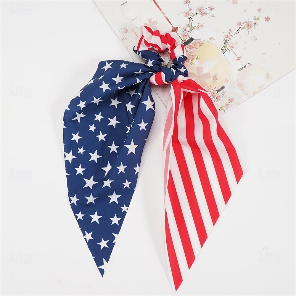 Elásticos de cabelo com bandeira americana para mulheres e meninas, dia da independência, 4 de julho, elásticos de cabelo, estrela vermelha, branca e azul, laços de cabelo patrióticos, fitas do dia da de 2025 por $5.49 –P8