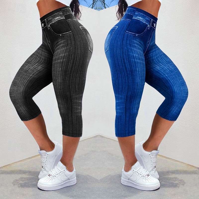 Dámské legíny capri kalhoty 3D tisk chinos městská móda příležitostné do délky lýtek vysoký pas grafický tisk pohodlné měkké komfortní elastické venkovní ulice černé červené modré letní úzké 2025 - $13.99 –P1
