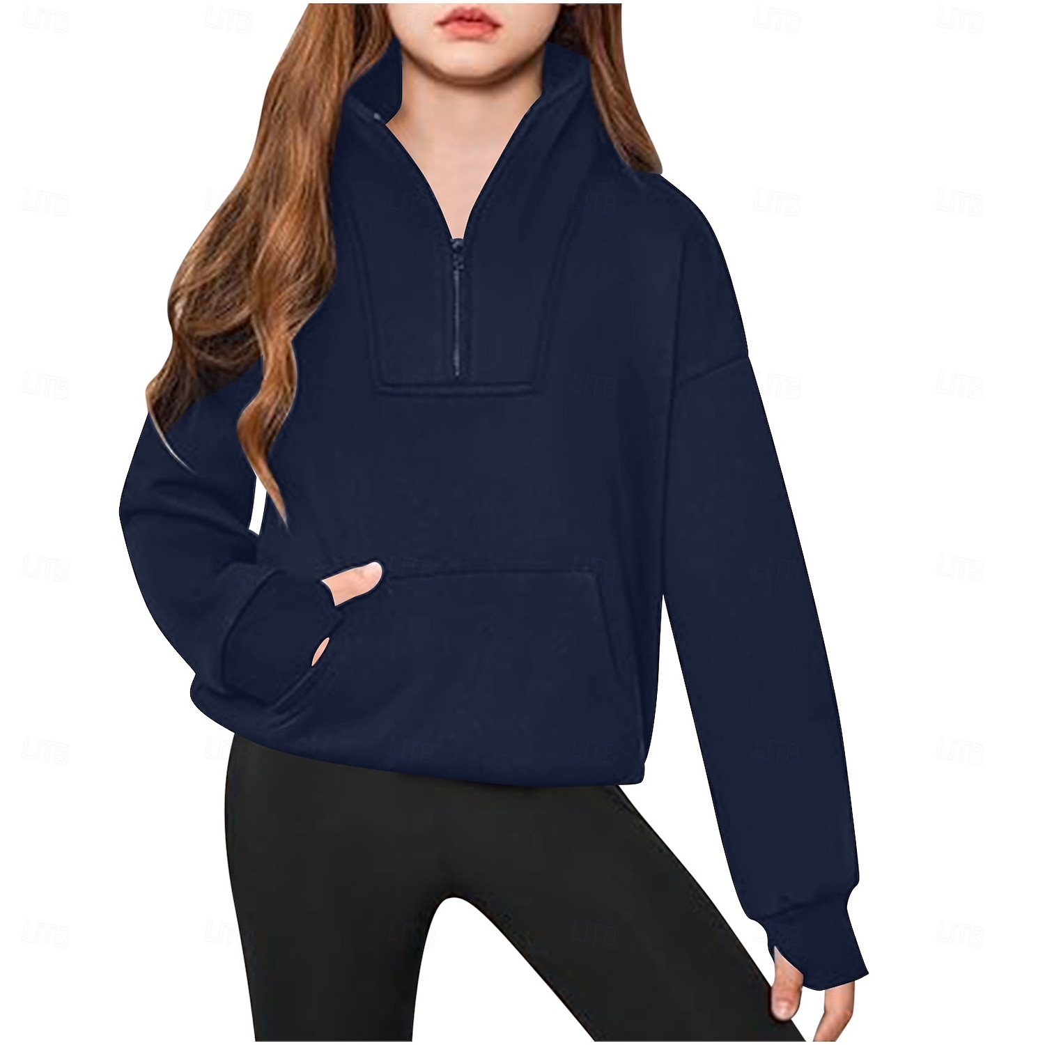 Barn Flickor Tröja Ensfärgat Långärmad Vår Höst Dagligen Polyester Ledigt 2025 - $18.49 –P7
