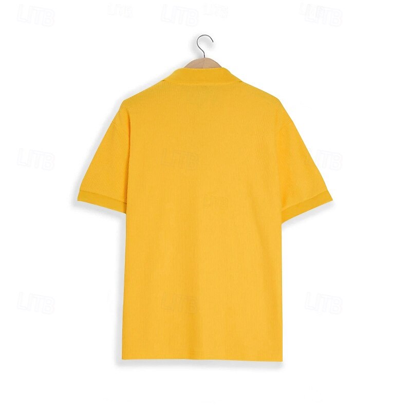 Per uomo Polo Maglia da golf All'aperto Abbigliamento quotidiano Bavero Manica Corta Moda Hawaiano Albero di Cocco Stampato Estate Vestibilità regolare Nero Bianco Giallo Vino Azzurro cielo Grigio del 2025 a $20.99 –P3