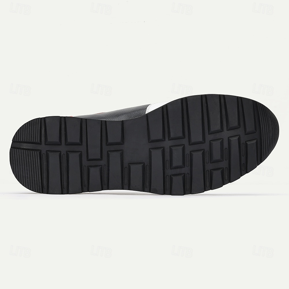Men's Premium Leather Sneakers – Stylish Lace-Up Running Shoes with Red and White Accents for Sports, Travel and Everyday Wear 2025 - $94.99 –P6