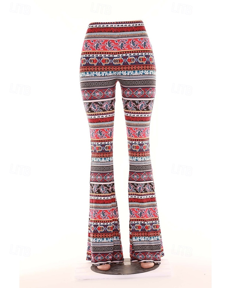 Pentru femei Pantaloni Casual Boho Lungime totală Natural Floare Imprimare Confortabil Exterior Comfortabil În aer liber Vacanță Magenta Galben Auriu Bleumarin Negru Vară Fit regulat 2025 - $17.99 –P17