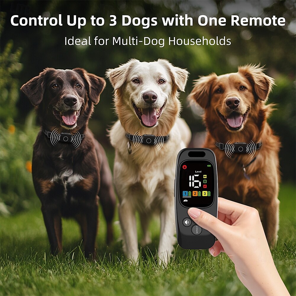 Dog Training Anti Bark Collar Shock Collar Anti Bark Device Shock Collar For Dogs With Remote Dog Barking Control Devices Remote Controlled New Design Dog Dog Pets Waterproof Trainer Adjustable 2025 - $80.99 –P5