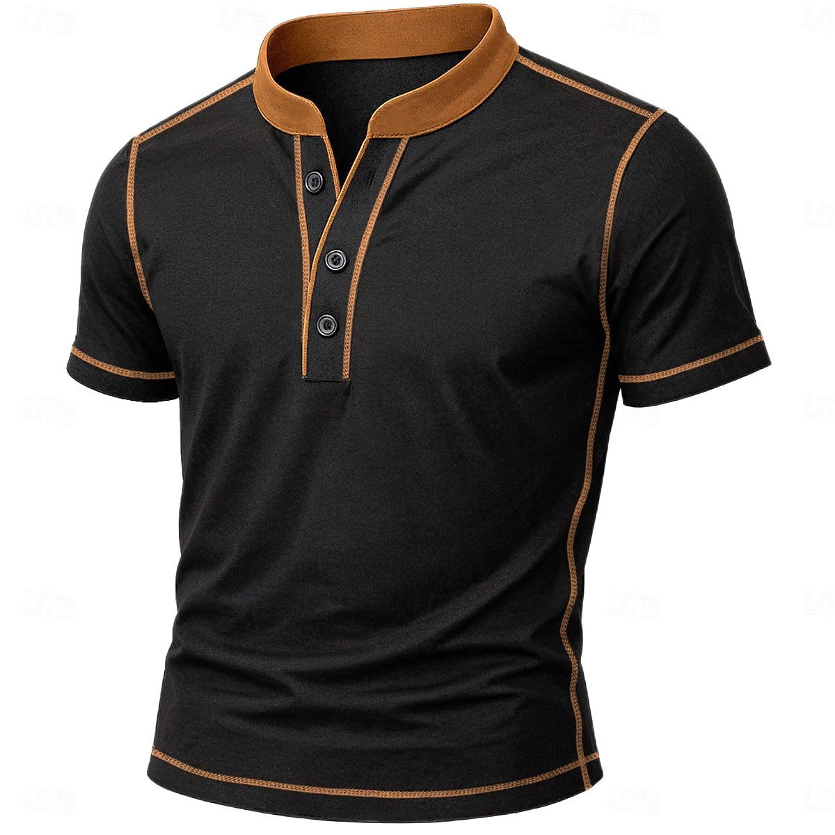 Per uomo Maglia Henley Maglietta Maniche Corte Patchwork Moda Designer Essenziale Doppio spago Cuciture a contrasto Linee decorative abbinate ai colori Henley Vacanza Streetwear Casuale Estate Tutte del 2025 a $19.99 –P1