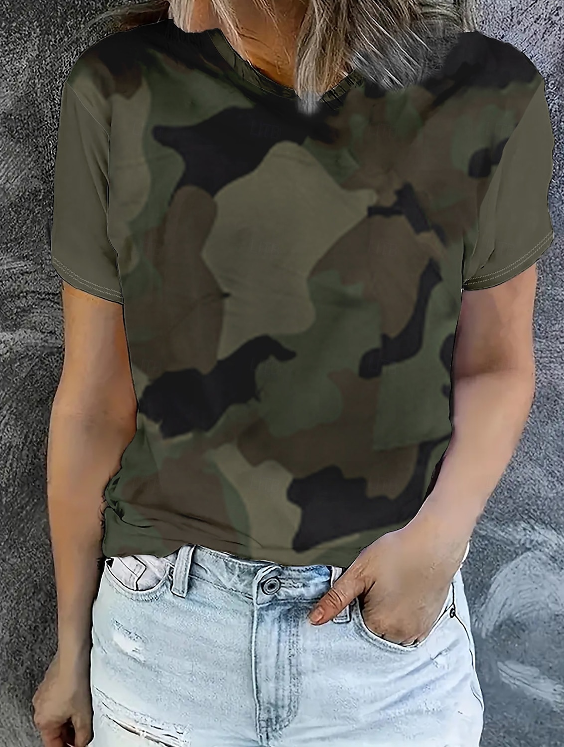 Női Póló Nyári felsők Grafika Álcázás Klasszikus Alkalmi Rövid ujjú Terített nyak Crop Tops Napi Hétvége Nyomtatott Szivárvány Nyár Tavasz Ősz 2025 - $14.99 –P1