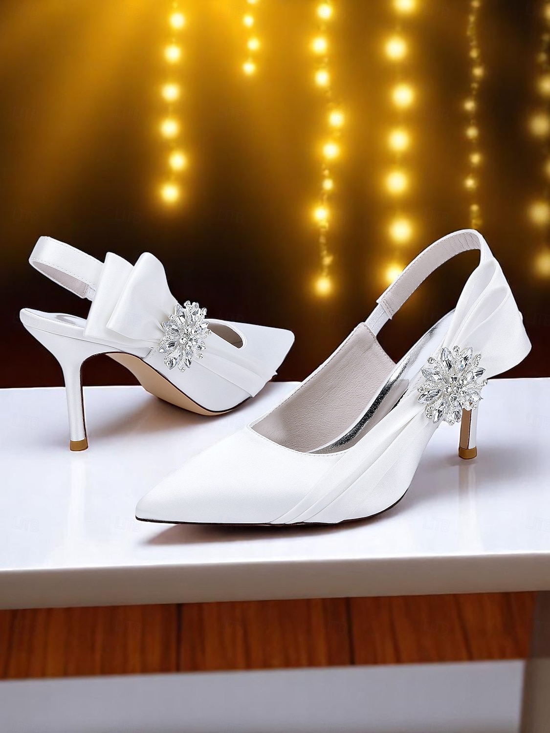 Tacones peep-toe de satén con tira trasera para mujer con lazo elegante: tacones elegantes para cócteles y ropa de noche. 2026 - $69.99 –P2