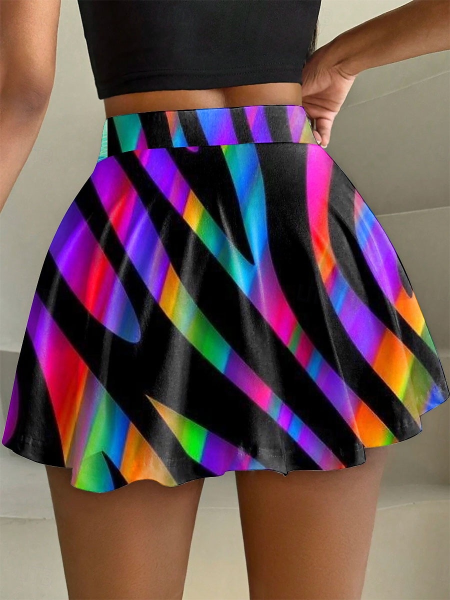 Női Vékony Szoknya Divat Alkalmi Mini Magas derék Szoknyák Grafika Mértani Nyúlós Napi Medence Narancssárga Lóhere Nyár 95% poliészter 5% spandex 2025 - $19.99 –P2