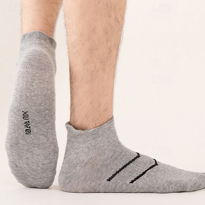 Men's 5 Pairs Multi Packs Socks Running Socks Casual Socks Black White Color Plain Vacation Sports & Outdoor Daily Basic Medium Spring Fall Fashion Casual 2026 - $10.99 –P14