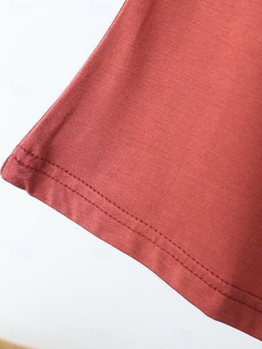 Dame Bluse Helfarge Stilfull Fritid Kortermet V-hals Vanlige topper Daglig Svart Hvit Rosa Rød Marineblå Sommer Vår 2025 - $15.99 –P16