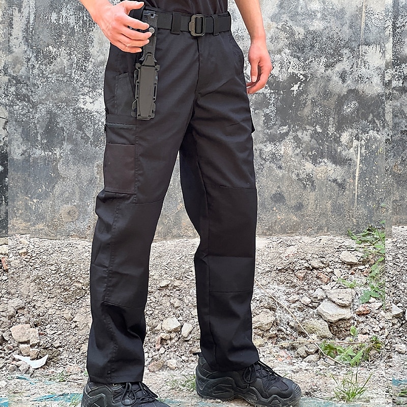 Herren Cargo-Hosen Hose Knöpfe Mehrere Taschen Einfach tragbar Outdoor Täglich Campen und Wandern Mode Klassisch Schwarz Grün 2025 - $32.99 –P3
