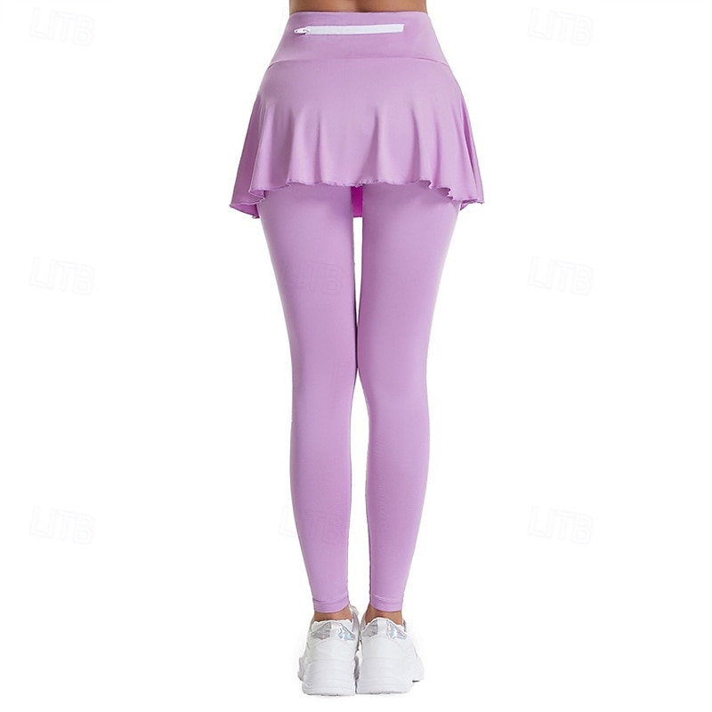 Damskie Solidne kolory Spódnica casualowa Spódnica tenisowa z legginsami Pofałdowany Boczne kieszenie Szybkie wysychanie Bransoletka tenisowa Golf Pikle Doły Czarny Biały Fioletowy Odzież tenisowa 2026 - $21.99 –P6