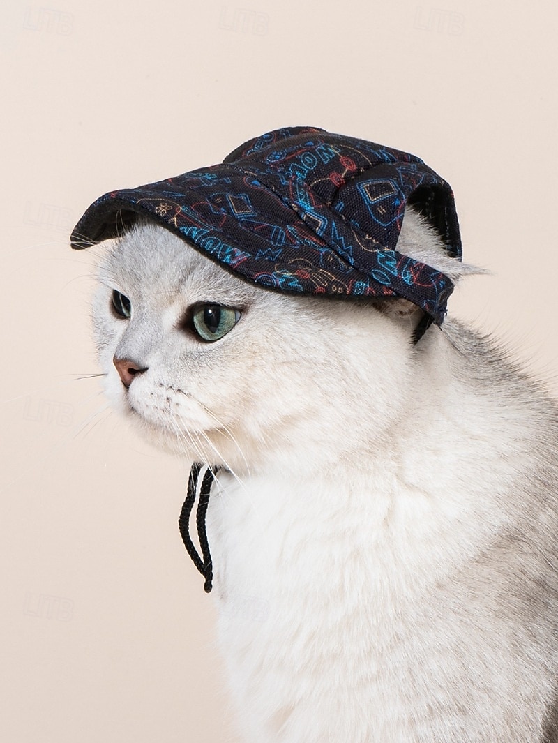 Gorra de béisbol para perro, visera playera de verano para perro y gato con agujeros para las orejas, tocado ajustable para cachorros 2025 - $15.49 –P19