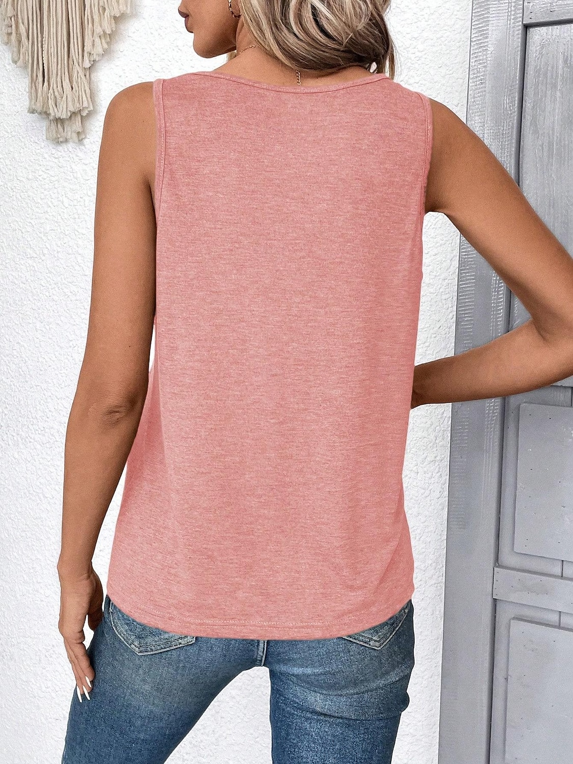 Femmes Débardeur caraco Couleur Unie Graphique ancien Tropical Élégant Sans manches Col en V Hauts Réguliers Quotidien Imprimé Rose Claire Vert Kaki Été Printemps de 2025 ? $23.99 –P8