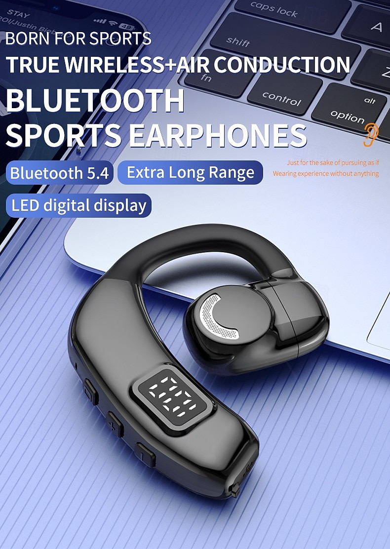 X30 Bluetooth 5.4 Wireless Ear Hook Headphones – LED Display, Low Latency, Lightweight Sports Earbuds with Mic for Gaming & Mobile Devices 2025 - $31.99 –P1