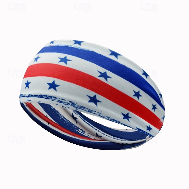 Stirnbänder mit amerikanischer Flagge für Männer, patriotisches gedrehtes Haarband in Rot, Weiß und Blau, dehnbares, sportliches Haar-Accessoire für den Unabhängigkeitstag der USA, den Gedenktag 2025 - $4.49 –P21