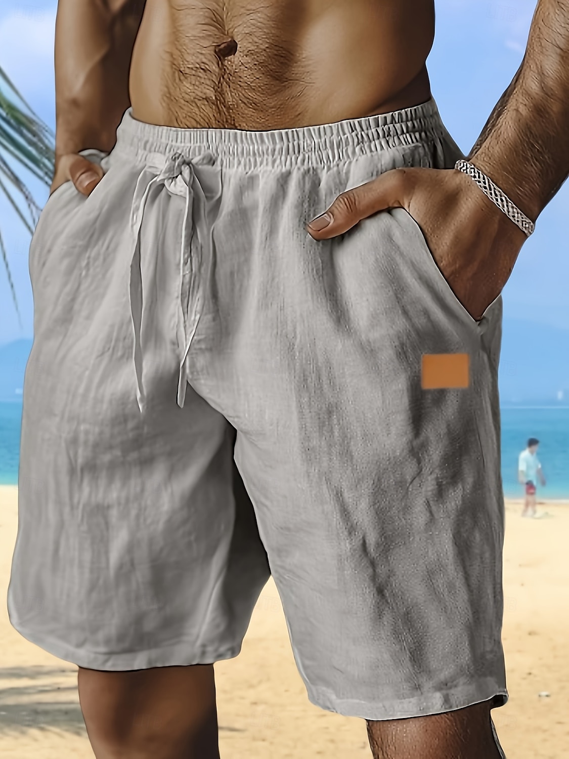 Per uomo Shorts Shorts di Lino Pantaloncini Estivi Shorts da Spiaggia Pantaloncini larghi Coulisse Elastico in vita Gamba Dritta Semplice Comodità Traspirante Lunghezza al ginocchio All'aperto Ferie del 2025 a $17.99 –P5