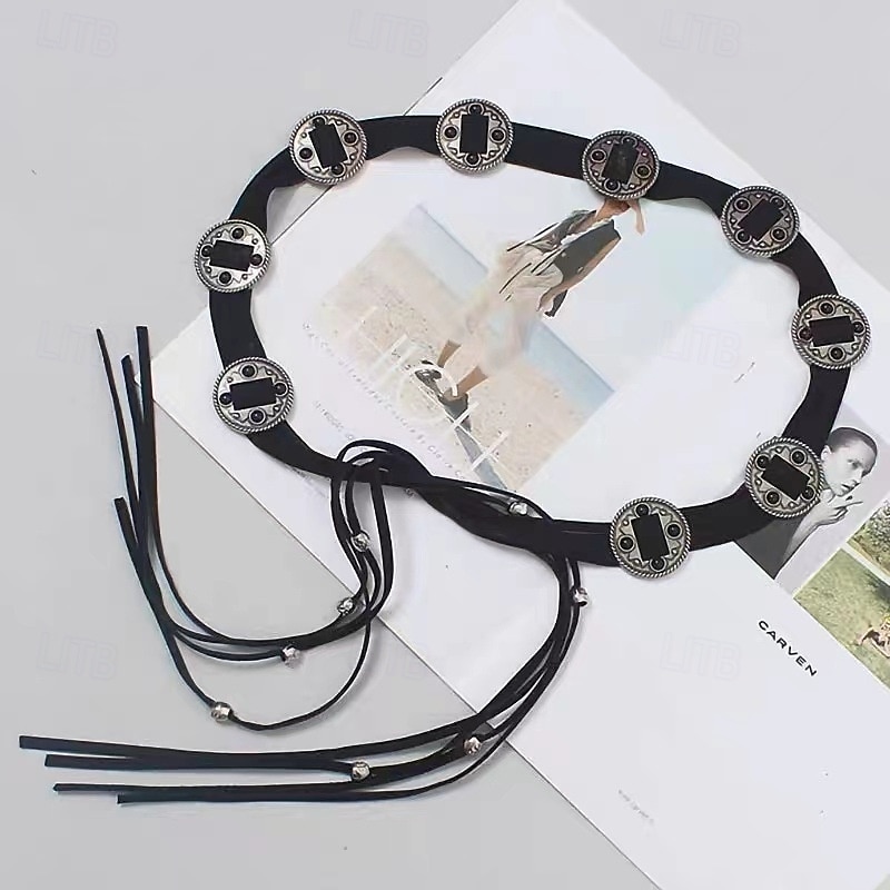 Per donna Cintura Lega Nero Marrone Cachi Cintura Vita Streetwear Quotidiano Colore Puro del 2025 a $21.99 –P2